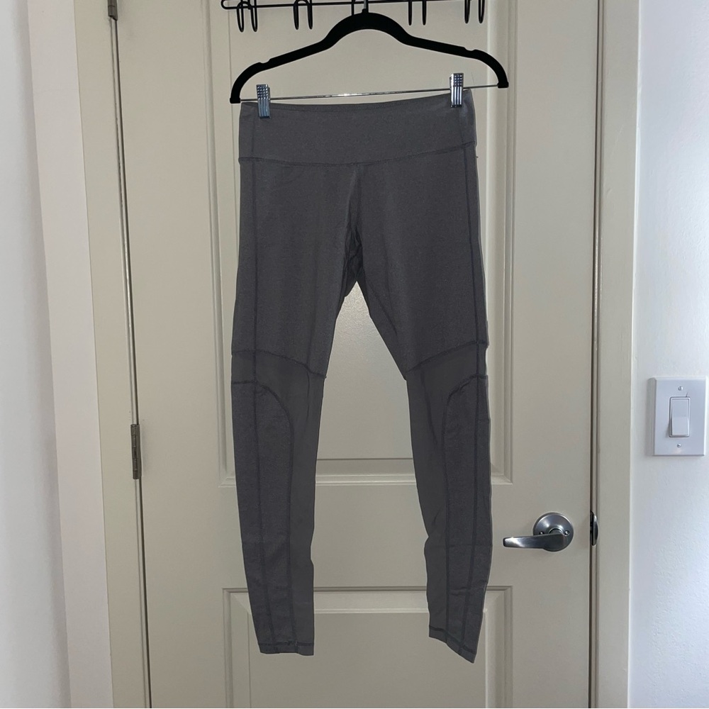 Lululemon grey mesh detailed leggings